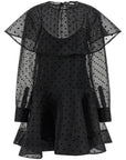 Ganni Black Recycled Polyester Short Dress