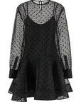 Ganni Black Recycled Polyester Short Dress