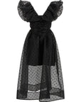 Ganni Black Recycled Polyester Midi Dress
