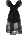 Ganni Black Recycled Polyester Midi Dress