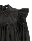 Ganni Black Organic Cotton Short Dress