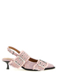 Ganni Multicolor Organic Cotton Mid Heel Pumps