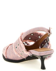 Ganni Multicolor Organic Cotton Mid Heel Pumps