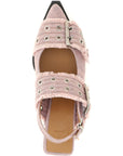 Ganni Multicolor Organic Cotton Mid Heel Pumps
