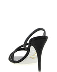 RENE CAOVILLA Black Viscose Stiletto Heel Sandals