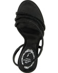 RENE CAOVILLA Black Viscose Stiletto Heel Sandals