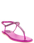 RENE CAOVILLA Fuchsia Viscose Flat Sandals