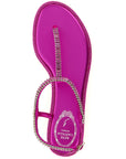 RENE CAOVILLA Fuchsia Viscose Flat Sandals