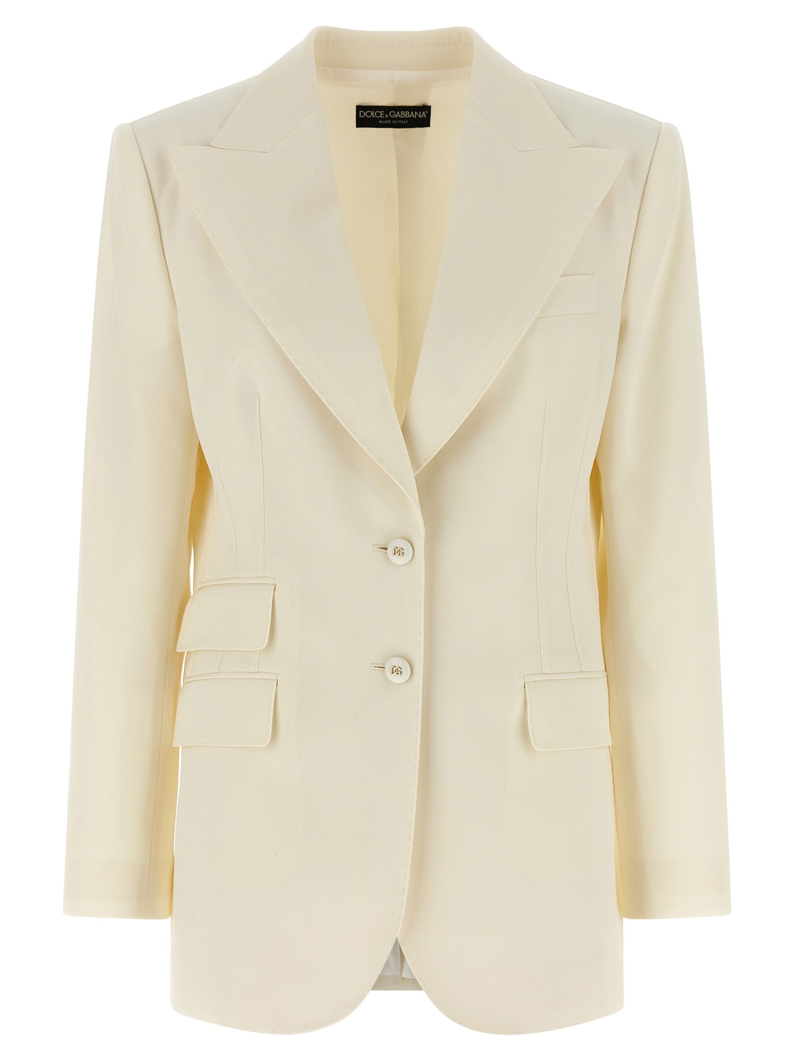 Dolce &amp; Gabbana White Virgin Wool Blazer