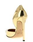 Jimmy Choo Gold Leather High Heel Pumps