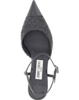 Jimmy Choo Gray Tencel Mid Heel Pumps