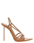 LE SILLA Brown Calfskin Stiletto Heel Sandals