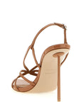 LE SILLA Brown Calfskin Stiletto Heel Sandals