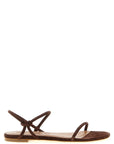 Staud Brown Cowhide Flat Sandals