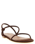 Staud Brown Cowhide Flat Sandals