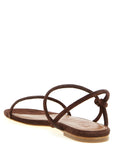 Staud Brown Cowhide Flat Sandals