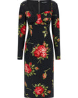 Dolce & Gabbana Black Viscose Midi Dress