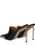 Off-White Black Leather High Heel Pumps