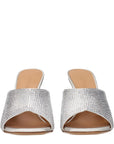 Off-White Gray Satin Stiletto Heel Sandals