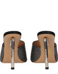 Off-White Black Satin Stiletto Heel Sandals