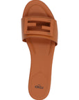 Fendi Brown Lamb Leather Slides
