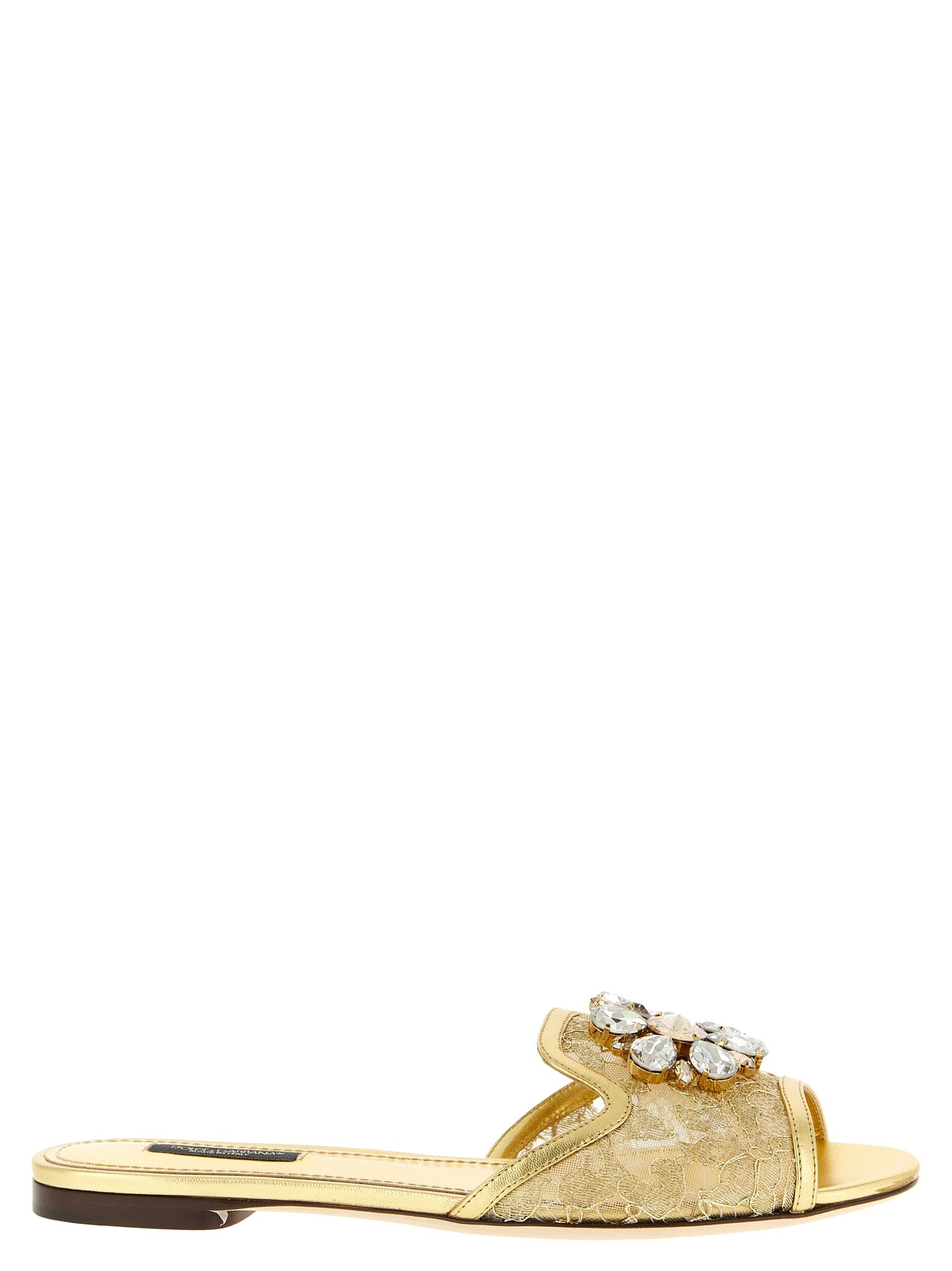 Dolce &amp; Gabbana Gold Polyamide Slides