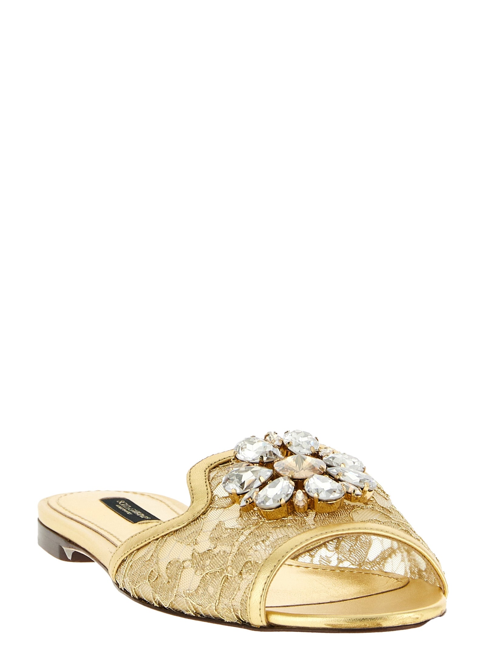 Dolce &amp; Gabbana Gold Polyamide Slides