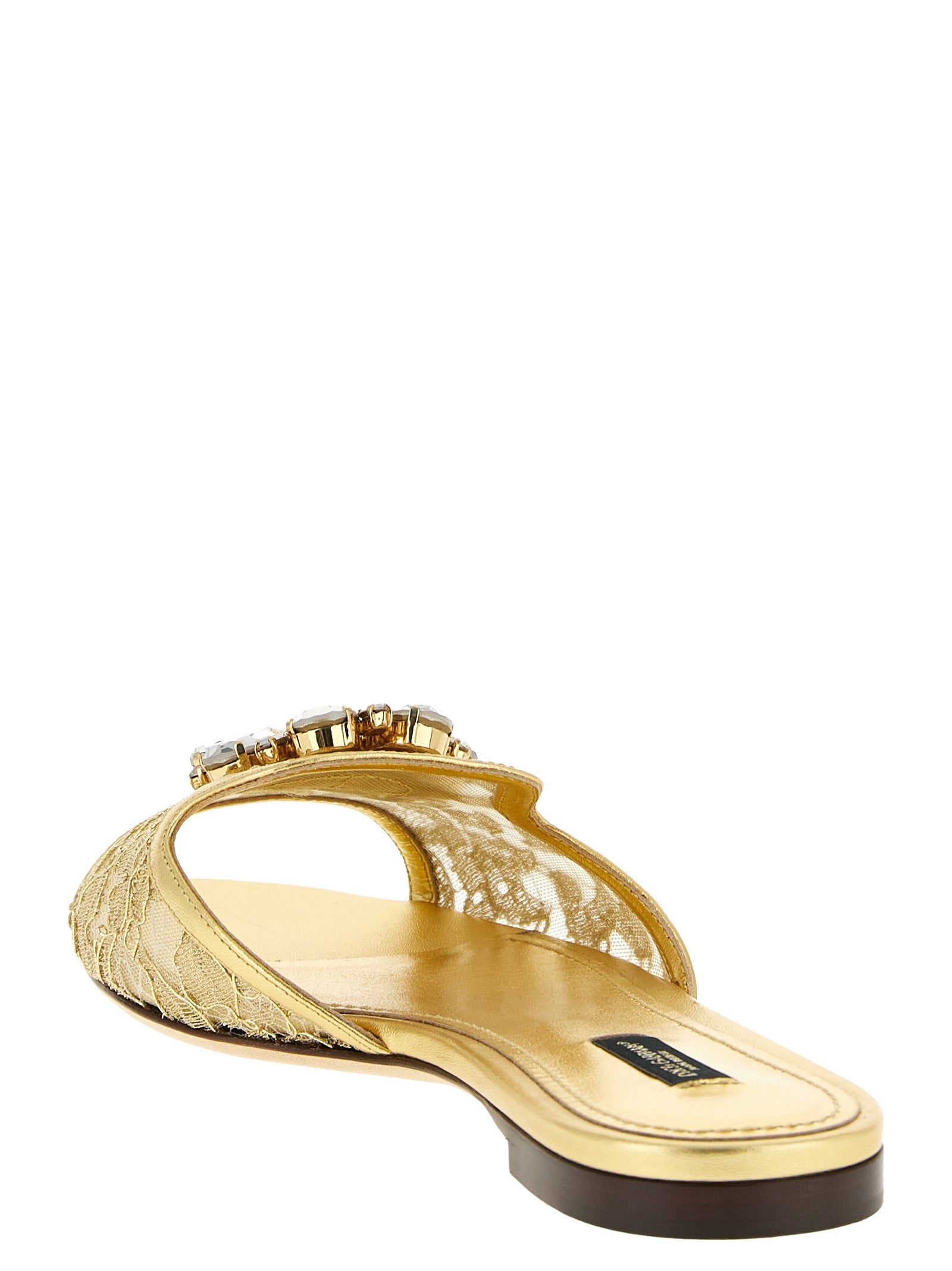 Dolce &amp; Gabbana Gold Polyamide Slides