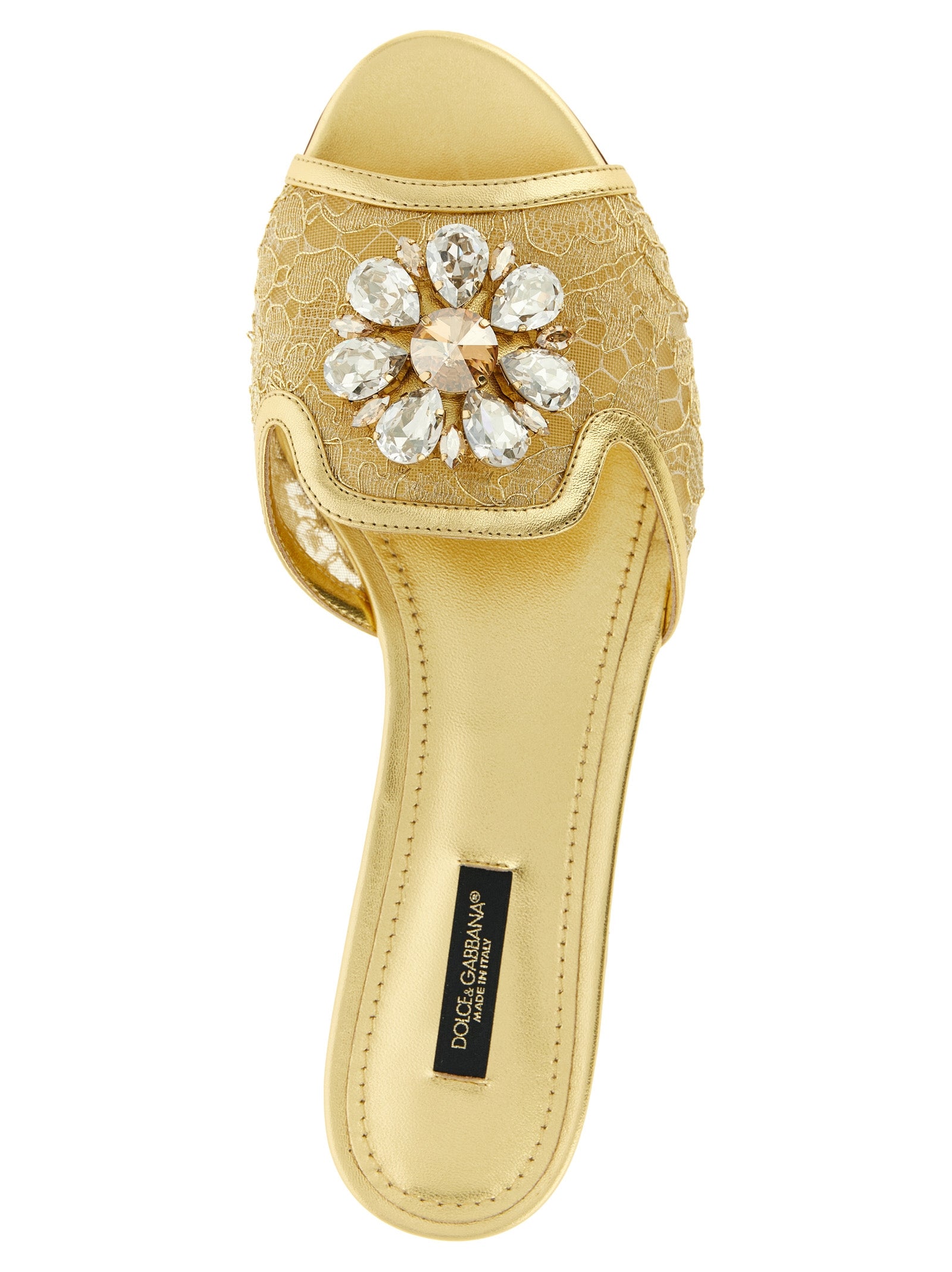 Dolce &amp; Gabbana Gold Polyamide Slides