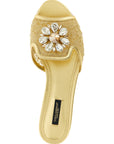 Dolce & Gabbana Gold Polyamide Slides