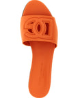 Dolce & Gabbana Orange Calfskin Slides