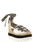 Stella McCartney Beige Cotton Wedge Sandals