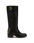 Chloé Black Calf Leather Bos Taurus Flat Boots