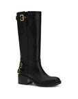 Chloé Black Calf Leather Bos Taurus Flat Boots