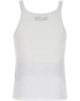 Fendi White Cotton Sleeveles T-Shirt