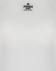 Fendi White Cotton Sleeveles T-Shirt