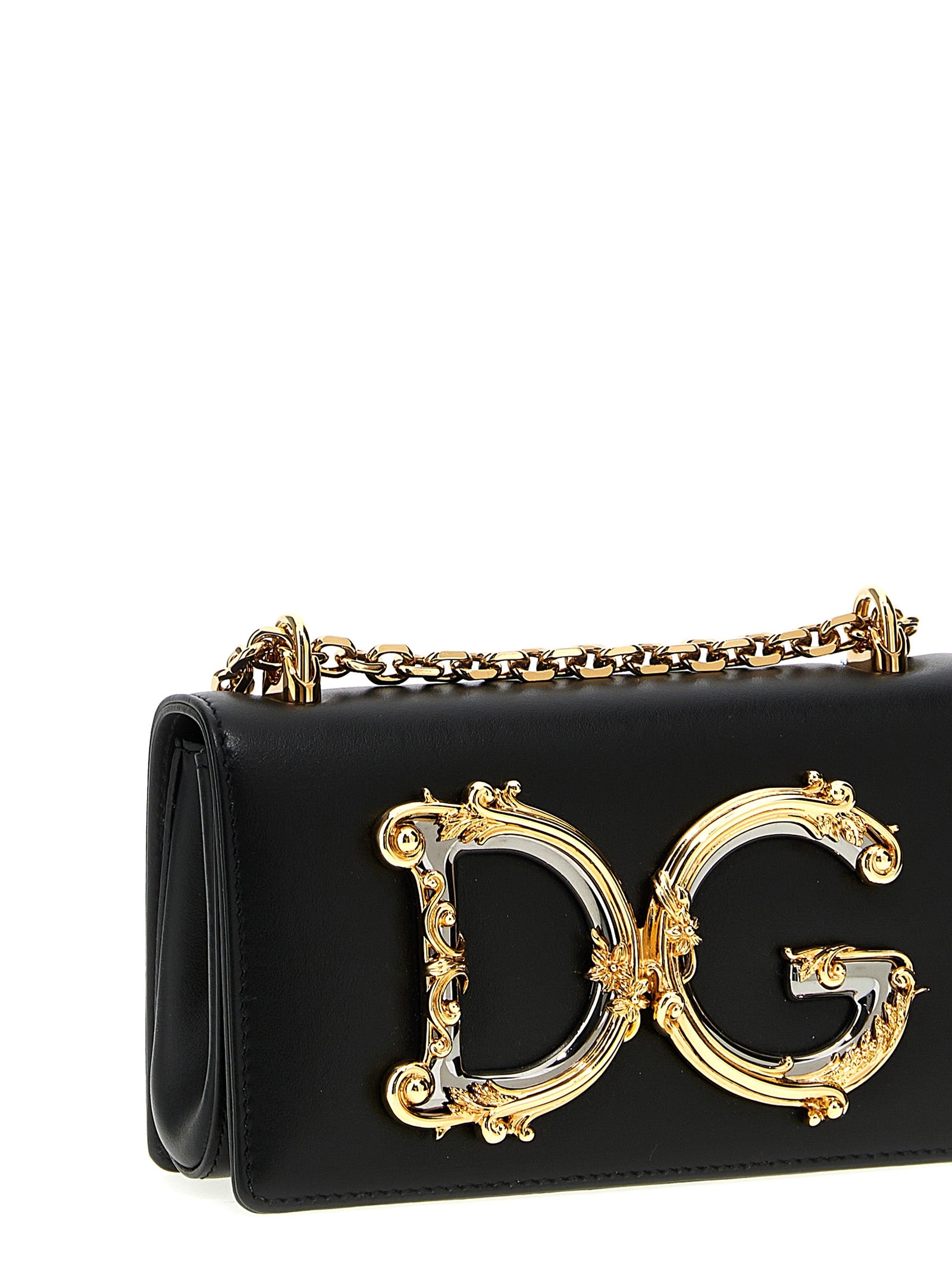 Dolce &amp; Gabbana Black Calfskin Crossbody Bag