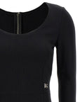 Dolce & Gabbana Black Viscose Midi Dress
