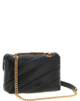 PINKO Black Lamb Leather Crossbody Bag