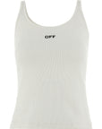 Off-White White Cotton Sleeveles T-Shirt