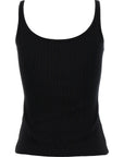 Off-White Black Cotton Sleeveles T-Shirt
