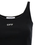 Off-White Black Cotton Sleeveles T-Shirt