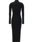 Off-White Black Cotton Midi Dress