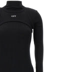 Off-White Black Cotton Midi Dress