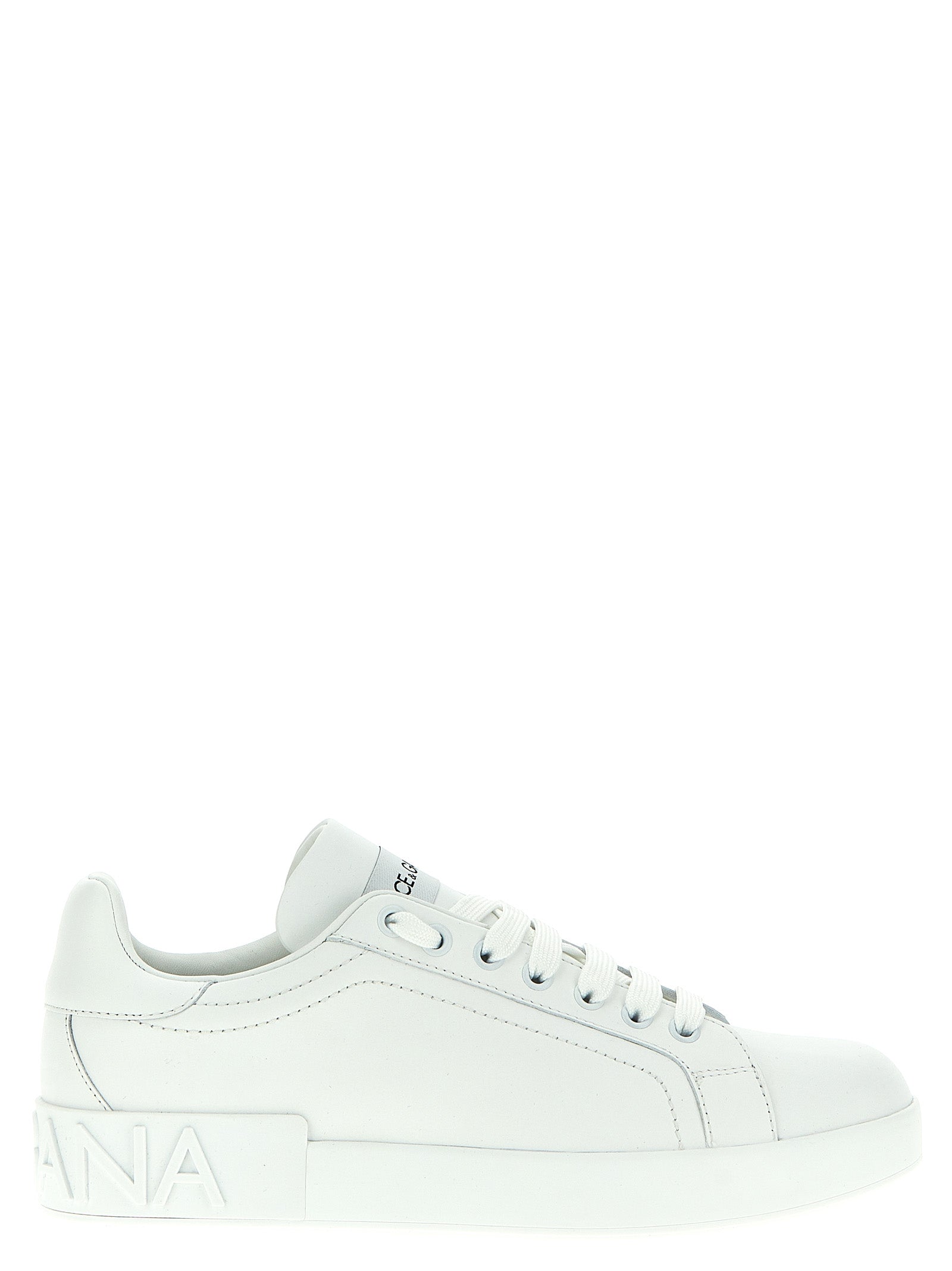 Dolce &amp; Gabbana White Calfskin Low Top Sneakers
