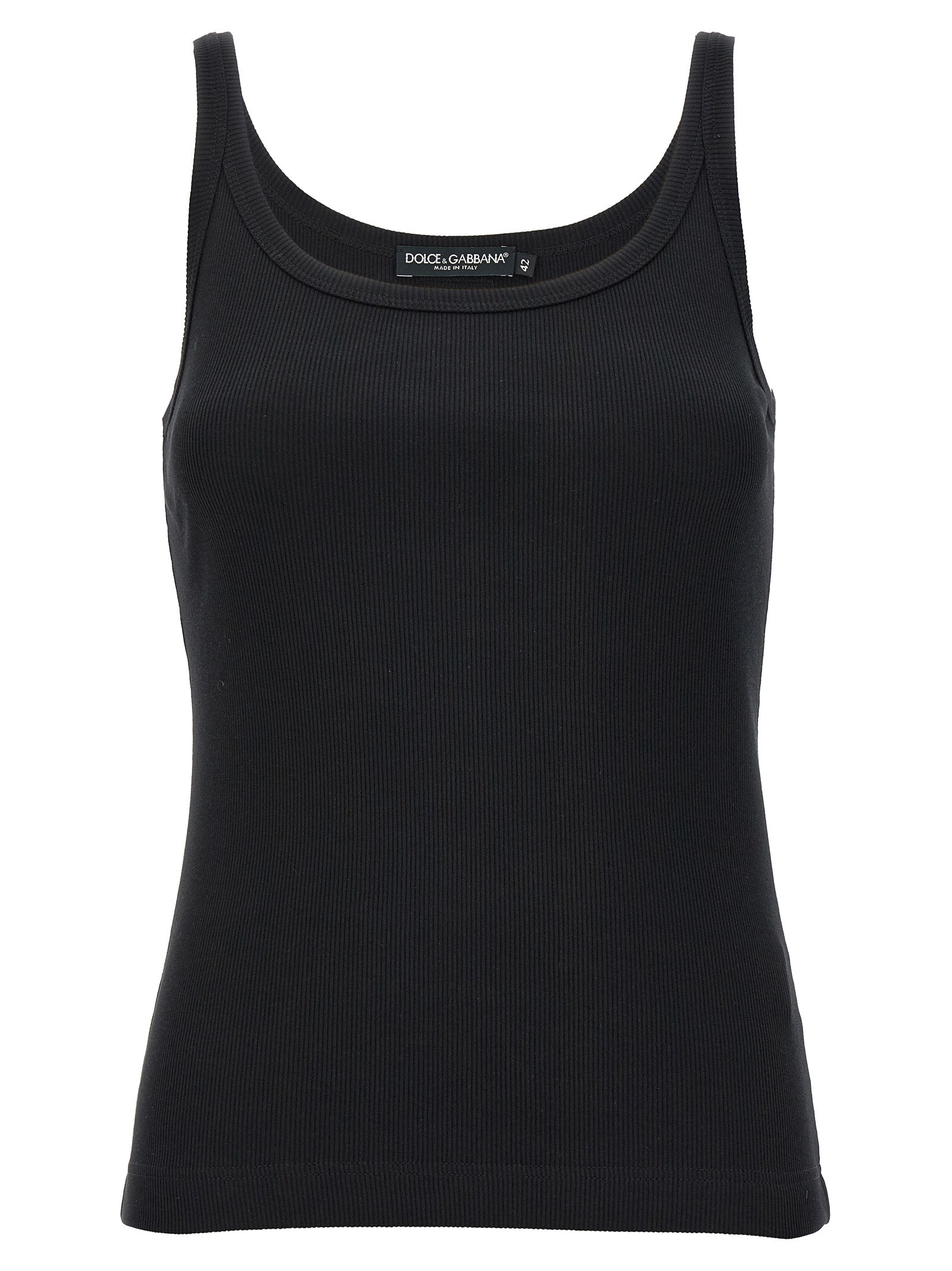 Dolce &amp; Gabbana Black Cotton Tank Tops