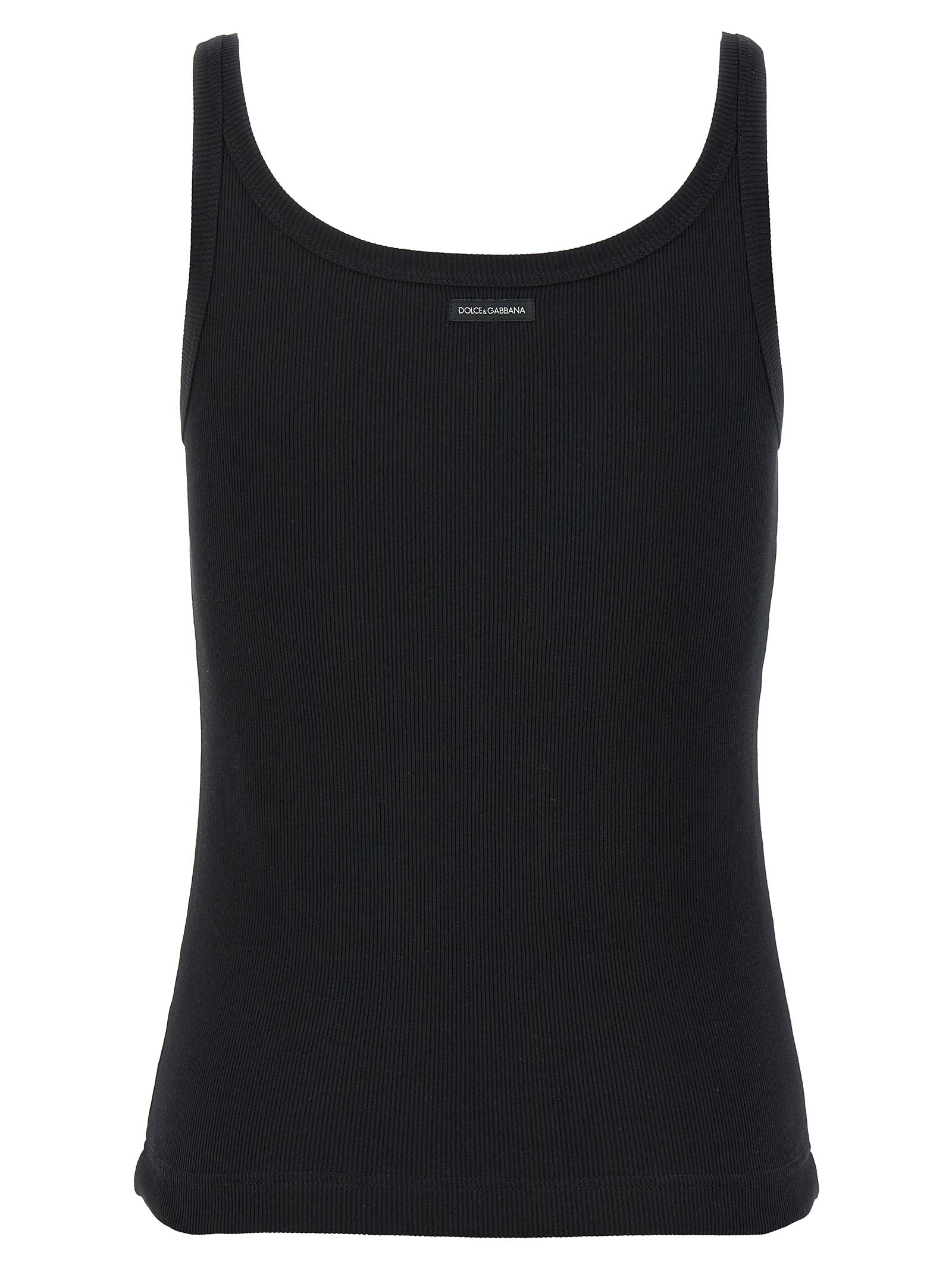 Dolce &amp; Gabbana Black Cotton Tank Tops