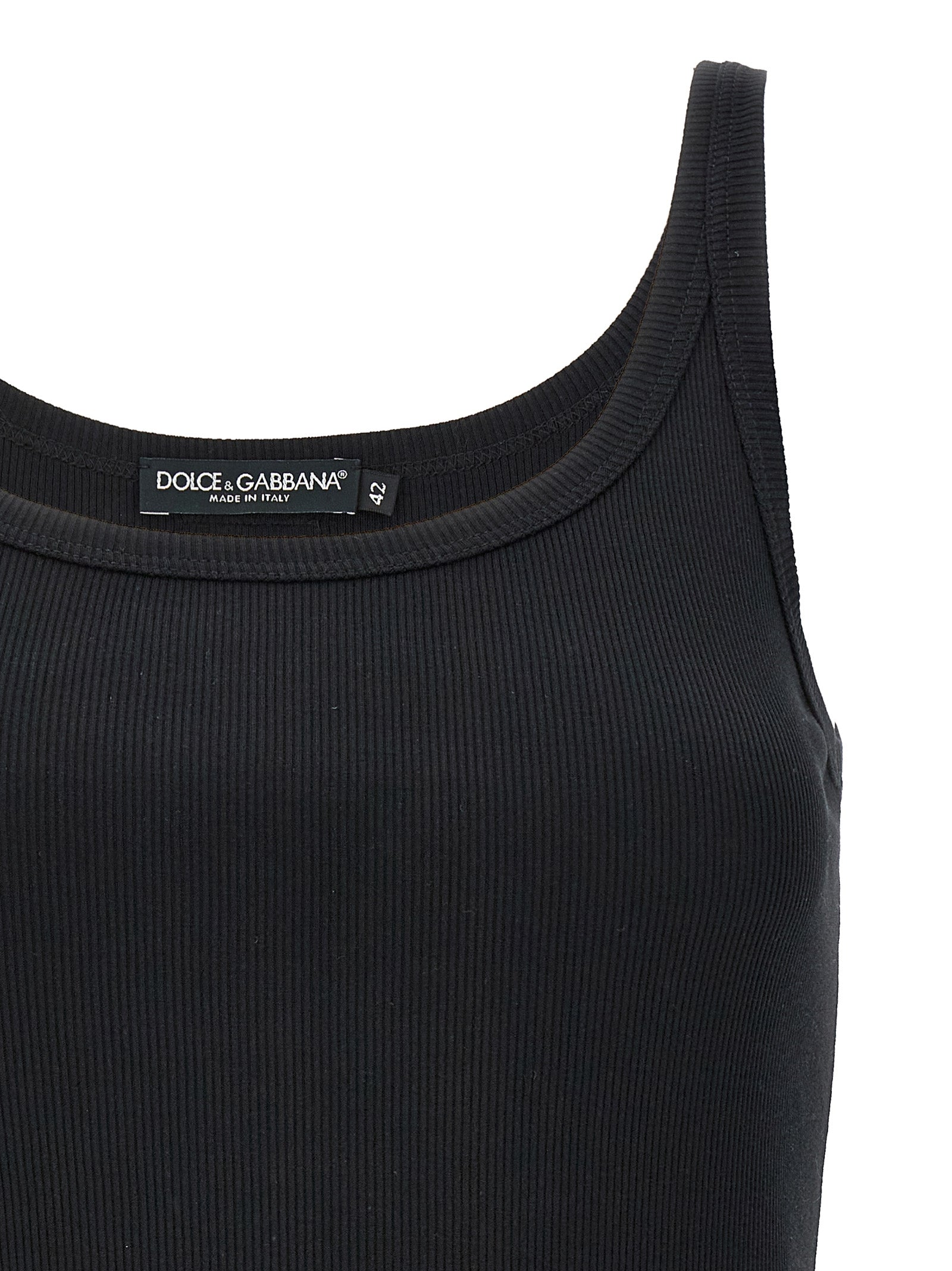 Dolce &amp; Gabbana Black Cotton Tank Tops
