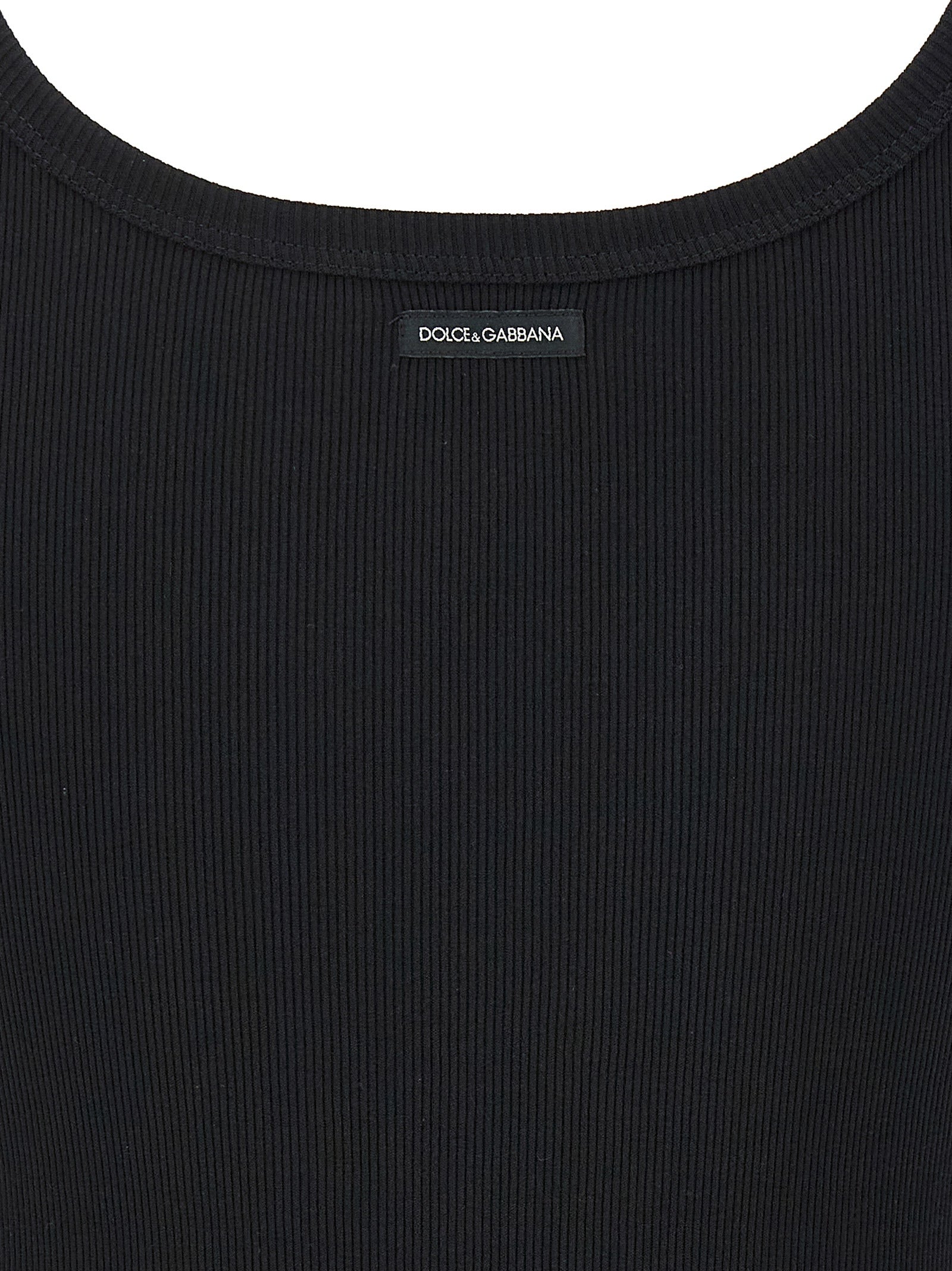 Dolce &amp; Gabbana Black Cotton Tank Tops