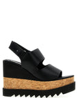 Stella McCartney Black Polyester Wedge Sandals